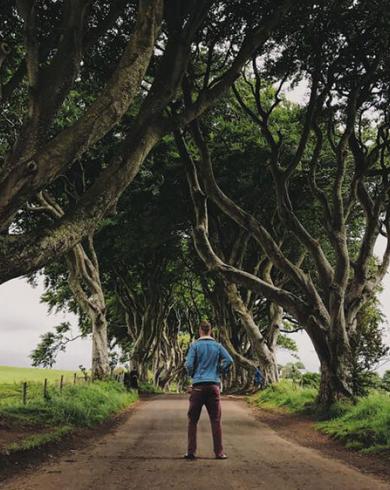 Johnny Ward at the Dark Hedges, County Antrim, Northern Ireland