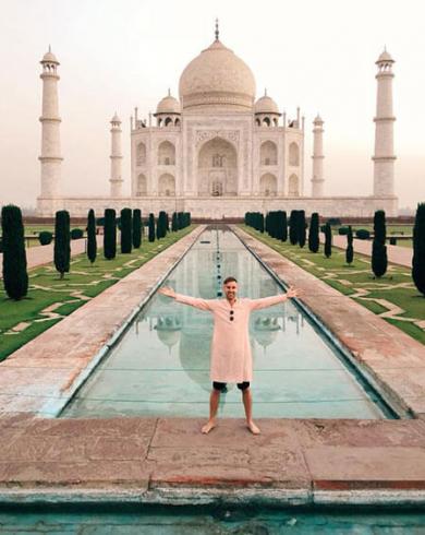 Johnny Ward at the Taj Mahal, India